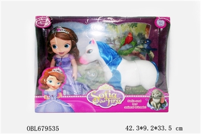 12 inches of evade glue white horse princess Sophia three animals - OBL679535