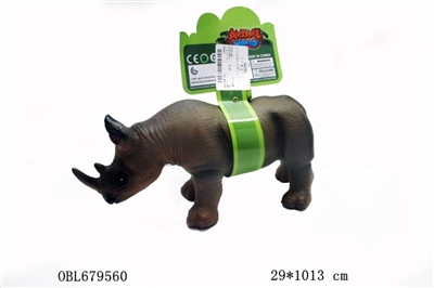 中号仿真环保搪胶填棉犀牛(不带IC) - OBL679560