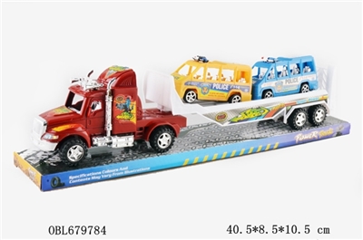 Inertial drag head slide car out a police car - OBL679784