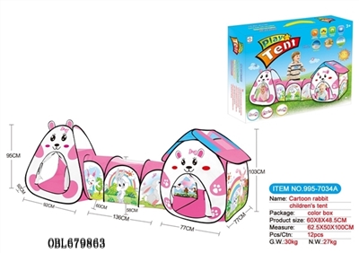 Triad children cartoon rabbit tents fit tunnel tube - OBL679863