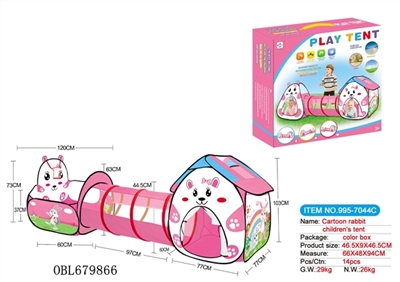 Triad children cartoon rabbit tents fit field tent tunnel climb barrels - OBL679866