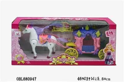 Electric horse carriage with music lights - OBL680947