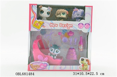 4 Q version of the mini zhuang dog with cake The light music cradle - OBL681484