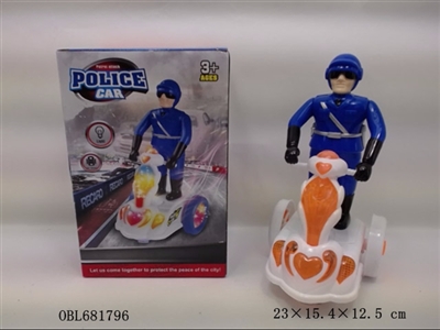 警察（英文）带灯光电动万向车 - OBL681796
