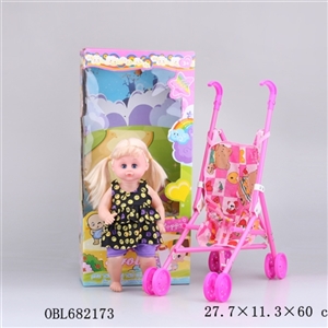 Plastic trolley 16 inch live eye IC female doll - OBL682173