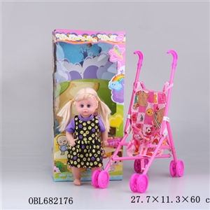 Plastic trolley 16 inch live eye IC female doll - OBL682176