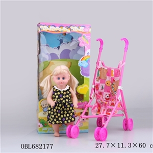 Plastic trolley 16 inch live eye IC female doll - OBL682177