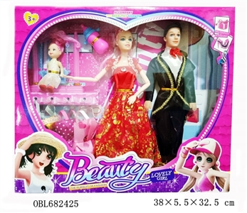 11寸关节芭比夫妻配奶瓶、秋千 - OBL682425