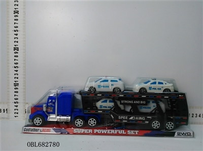 Inertial tow car slide four police cars - OBL682780