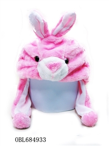 Pink rabbit plush hat - OBL684933