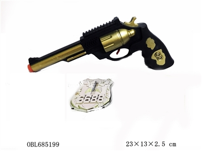 线条金火石枪配警徽 - OBL685199