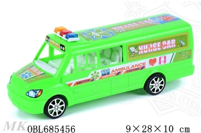 Solid color inertia rescue bus a police car - OBL685456