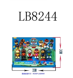 3 inch Q version characters dogs patrol mission to explore 6 puppies only 35 mm transparent base car - OBL685699