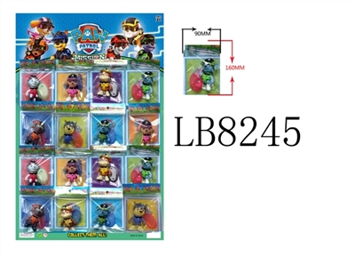 3 inch Q version characters only dogs patrol mission to explore 6 puppies 1 only 35 mm plastic bags, - OBL685700
