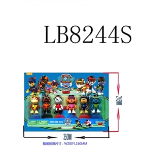 3 inch Q version characters dogs patrol mission to explore 6 puppies only 35 mm in transparent base - OBL685707