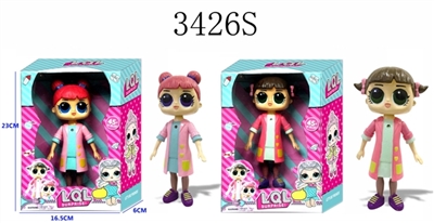 9 inches surprise doll (a theme song music, colorful lights, the eye can be frozen discoloration) si - OBL686299