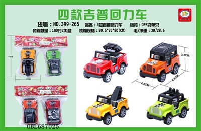 Four 4 color jeep back to the car - OBL687025