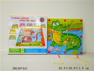 Wooden crocodile maze with magnetic pen - OBL687441