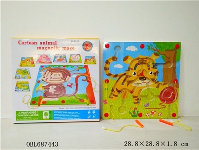 Wooden tiger maze with magnetic pen - OBL687443