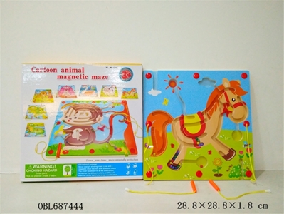 Wooden pony maze with magnetic pen - OBL687444
