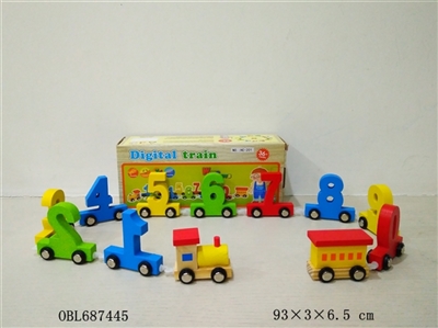 Wooden digital train building blocks - OBL687445