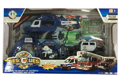 The police suit (taxi) 01 helicopter, tents, hummer, scooters, soldiers, accessories - OBL688076