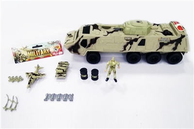 Military suit/slide large vehicles (package two button batteries, strip light, sound), soldiers and - OBL688121