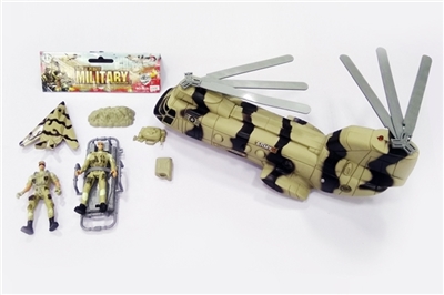 Military suit/slide small conveyor (package button batteries, with lights, sounds), soldiers and acc - OBL688123