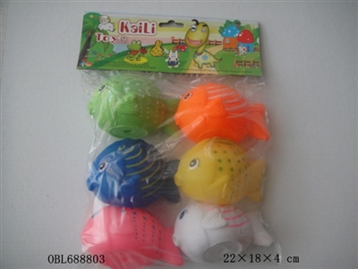6只庄卡通搪塑鱼 - OBL688803