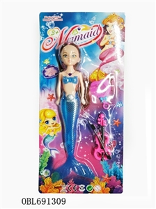 9 inch light mermaid with guitar, comb - OBL691309