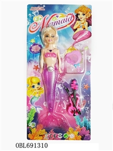 9 inch light mermaid with guitar, comb - OBL691310