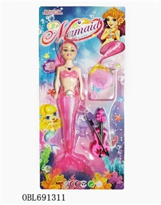 9 inch light mermaid with guitar, comb - OBL691311