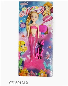 9 inch light mermaid with guitar, comb - OBL691312