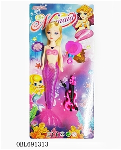 9 inch light mermaid with guitar, comb - OBL691313
