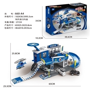 合金警察局停车场套装（配2车1飞机） - OBL692095