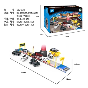 一键弹射合金警察轨道车套装（配1车） - OBL692109
