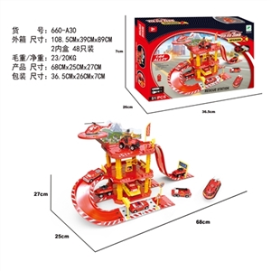 合金消防停车场套装（配1只合金车+1飞机） - OBL692115