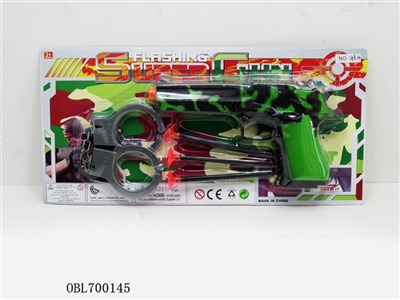 Painted green needle gun with handcuffs - OBL700145