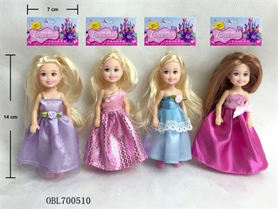 6 inch solid dolls princess dress series 4 mixed - OBL700510