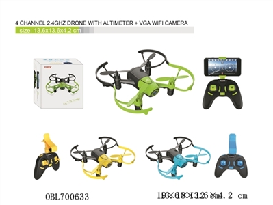 4 channel 2.4GHz MINI Drone with altimeter + VGA wifi camera - OBL700633