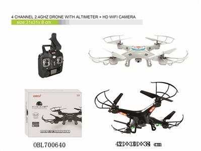 4 channel 2.4GHz Drone with altimeter + WIFI HD camera - OBL700640