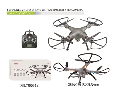 4 channel 2.4GHz Drone with altimeter + HD camera - OBL700642