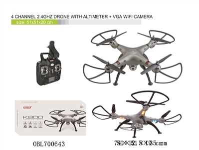 4 channel 2.4GHz Drone with altimeter + WIFI VGA camera - OBL700643