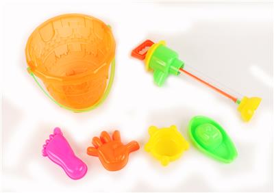 Transparent castle bucket water pumping set 1 (6 pieces) - OBL700838