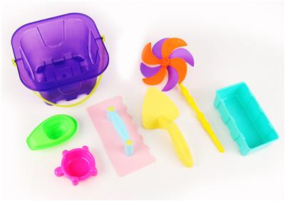 Transparent square bucket craftsman set 1 (7 pieces) - OBL700841