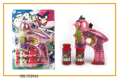 Transparent angry birds painting with four lights flash two bottles of water bubble gun - OBL702041