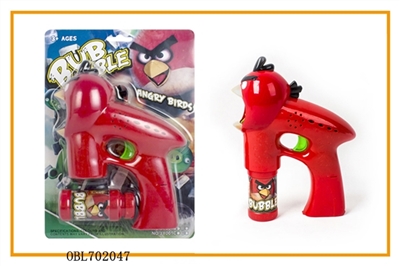 Solid color angry birds painted with blue light single bottle water bubble gun - OBL702047