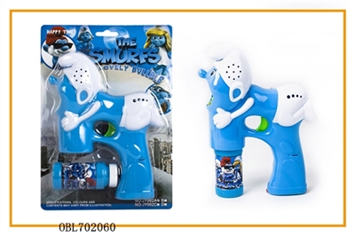 Solid color Smurfs painted with blue light single bottle water bubble gun - OBL702060