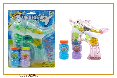 Transparent small shark paint with music four lights flash two bottles of water bubble gun - OBL702061