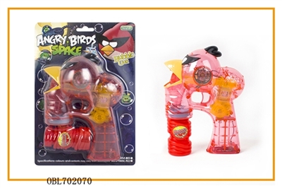 Angry birds painting with music fan, transparent four lights flashing single bottle water bubble gun - OBL702070